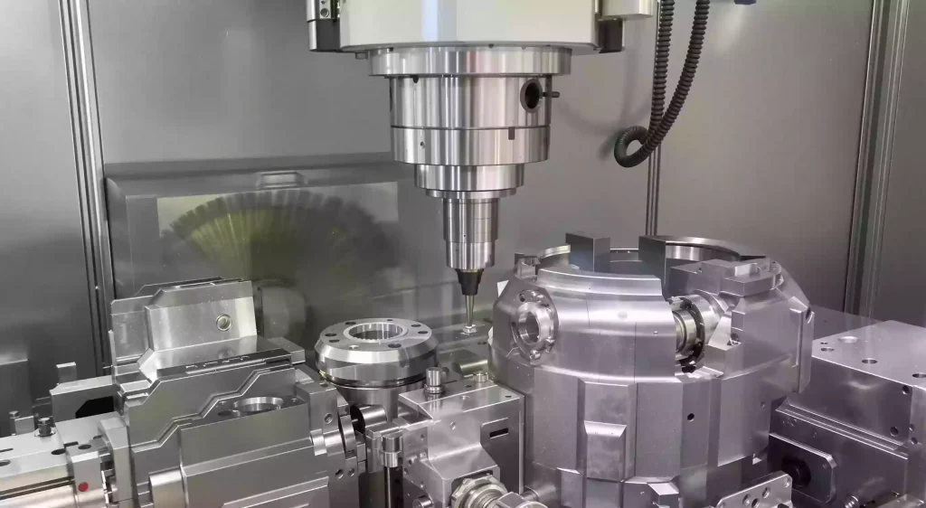What is eVTOL CNC Machining? A Comprehensive Guide to Manufacturing the Future of Aviation 2 5-axis CNC machining of lightweight aerospace components used in eVTOL aircraft, demonstrating high-precision manufacturing of complex structural parts.