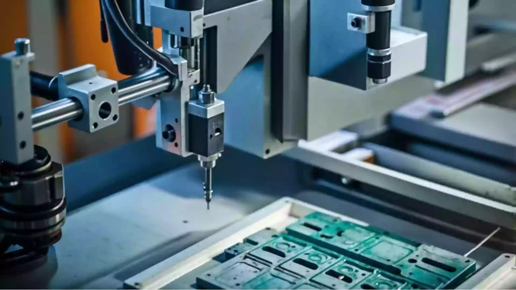 Guide to Electronic CNC Machining 1 Precision micro-electronics assembly showcasing microchips and fine circuitry