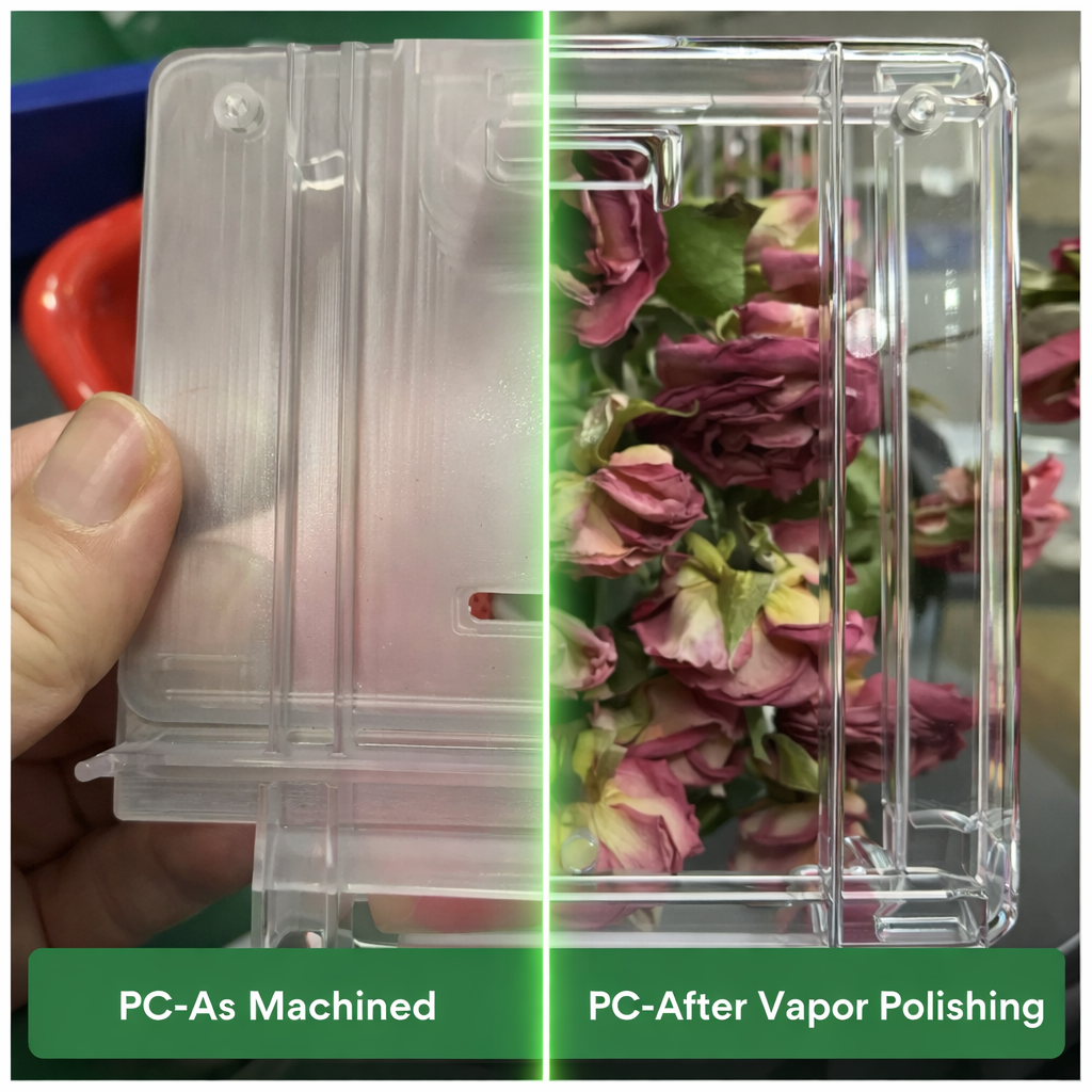 pc as machined VS after vopor polishing