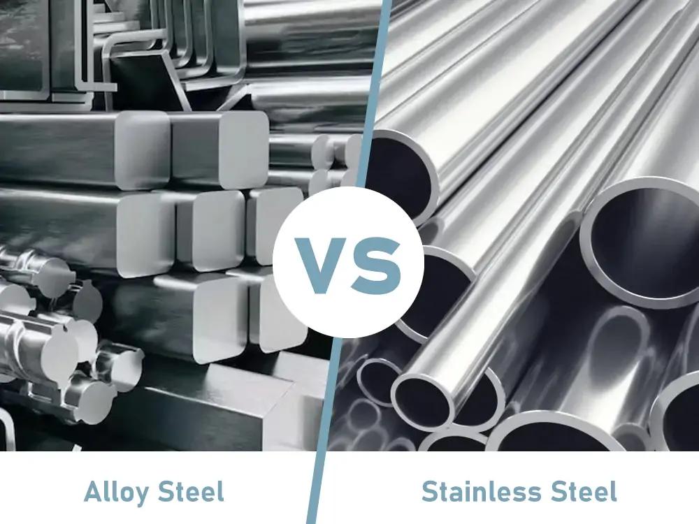 Alloy Steel vs. Stainless Steel in CNC Machining 1 This illustration compares the microstructural differences between alloy steel and stainless steel. Alloy steel features a ferrite–pearlite matrix strengthened by carbide formations, while stainless steel forms a stable chromium oxide passivation layer and often exhibits an austenitic FCC structure, depending on grade.