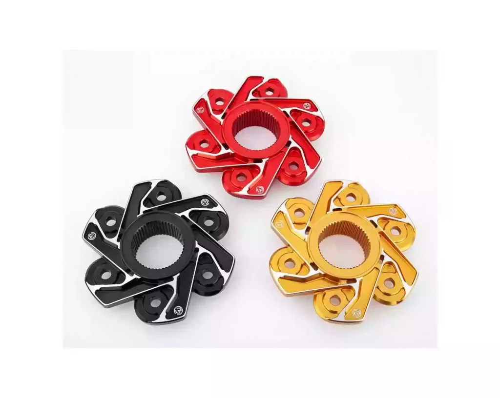 CNC Machined Motorcycle Parts: Design and Manufacturing Guide 3 Anodized CNC machined motorcycle parts with high-quality surface finishes that enhance corrosion resistance, wear performance, durability, and visual appearance for performance and custom motorcycle applications.