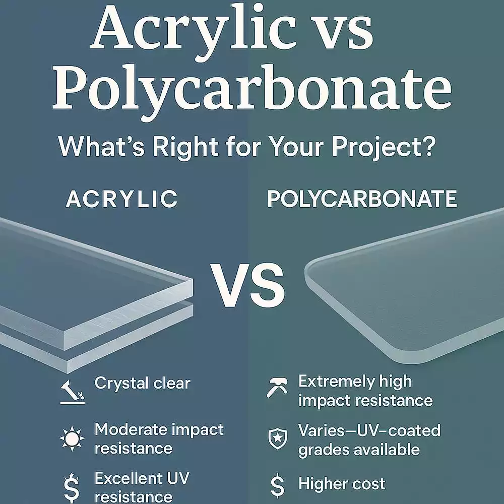 Polycarbonate vs Acrylic: Differences, Pros and Cons, and How to Choose the Right Material 2 Comparison of acrylic and polycarbonate properties including transparency, impact resistance, and durability